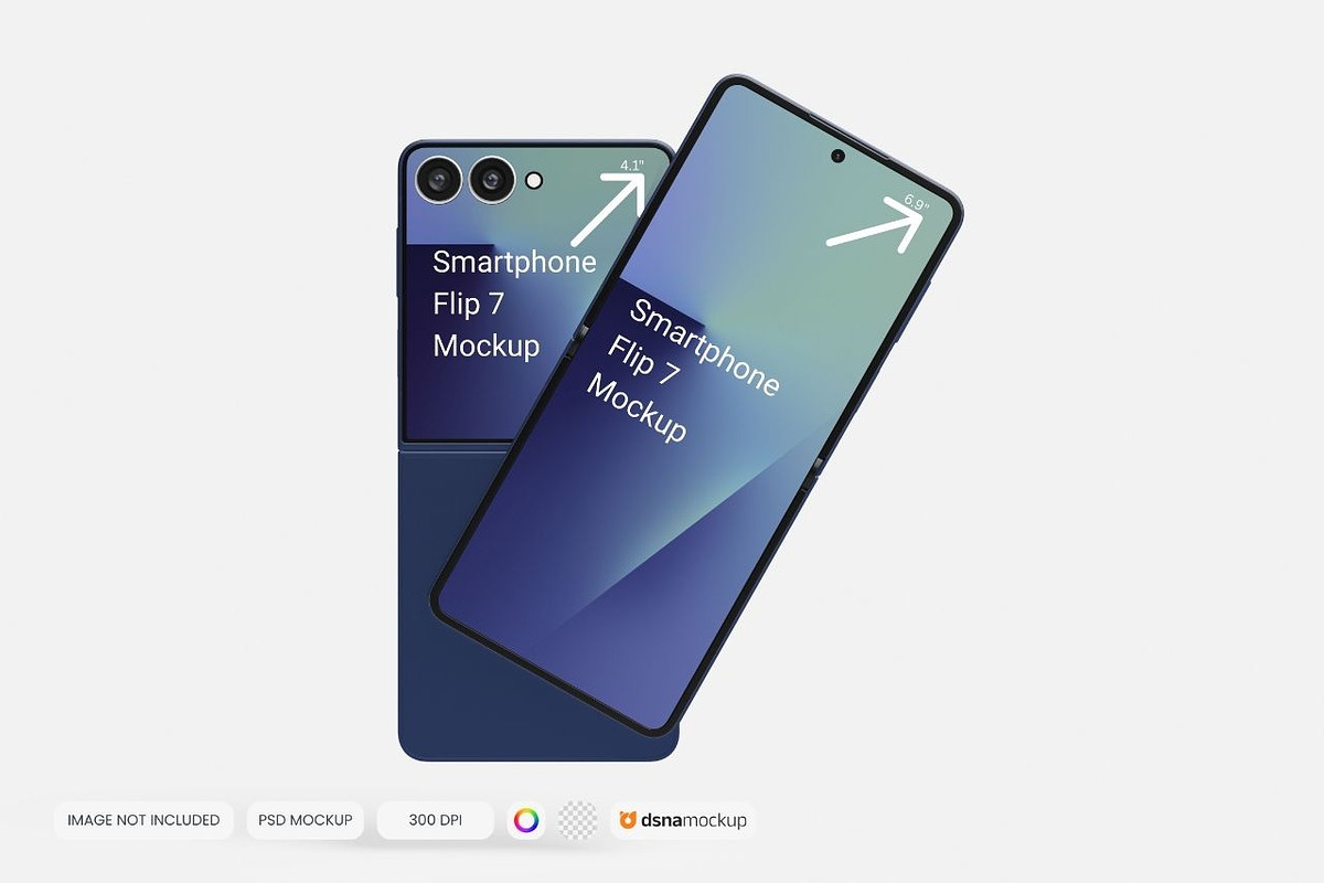 Smartphone Galaxy Z Flip 7 Mockup, an Android Mockup by DSNA Mockup