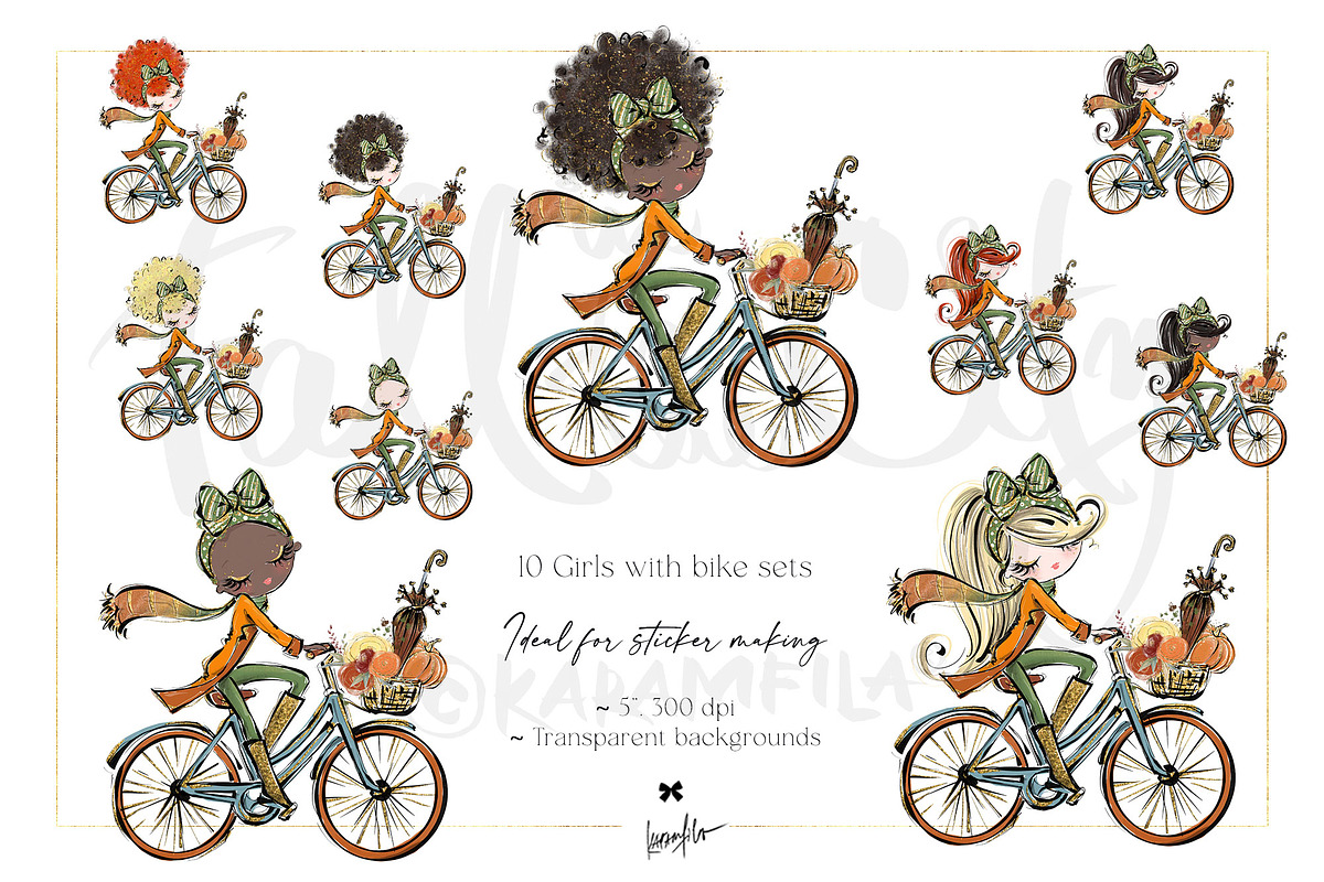 Fall City Autumn Bike PNG Clipart, a Seasonal Illustration by KaramfilaS (Photo 7 of 11)