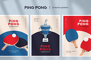 Ping pong, table tennis posters set, a Sport Illustration by Good Studio (Thumbnail 1 of 4)