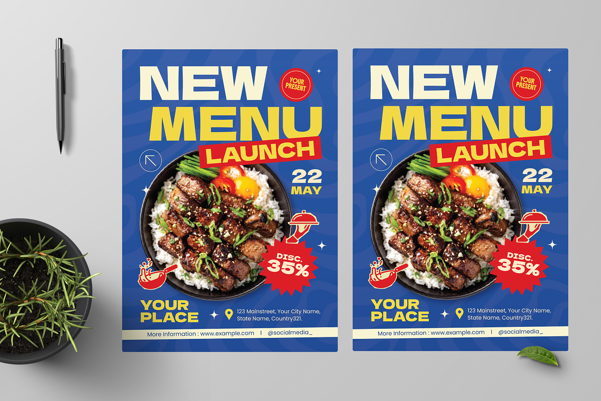 Restaurant Menu Launch Flyer, a Flyer Template by Annora Studio (Photo 2 of 6)