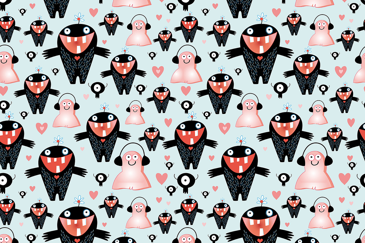 Funny colorful monsters, a Pattern Graphic by Tanor (Photo 2 of 16)