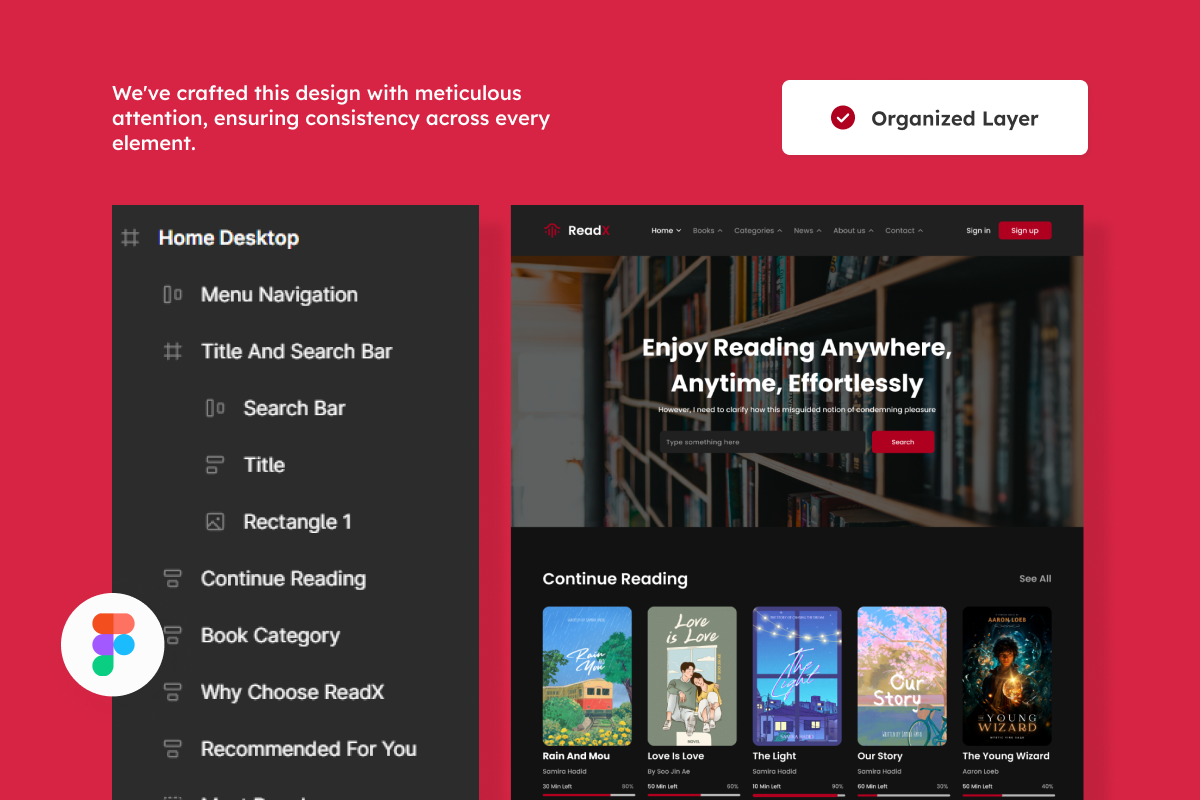 ReadX - E-Book Landing Page, a Landing Page Template by trabaskriya (Photo 2 of 5)