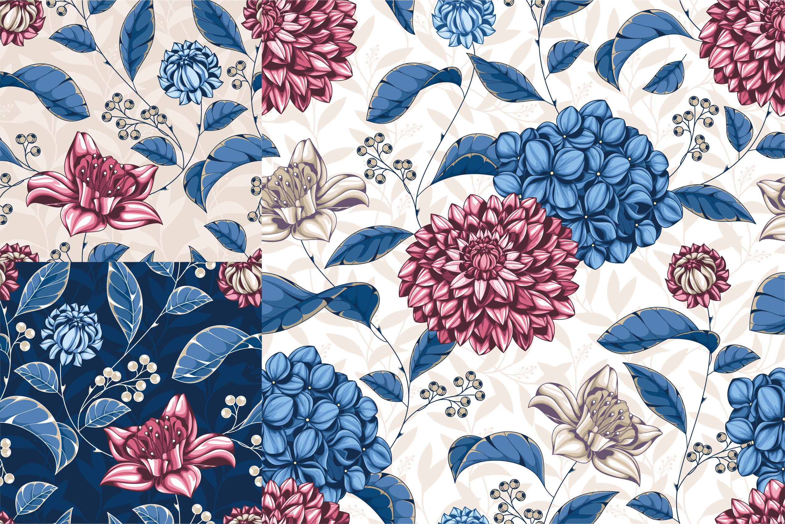 Romantic hydrangea texture, a Texture Illustration by ARTS