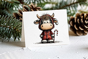 Whimsical Christmas Cute Cows PNG, a Seasonal Illustration by Canvas Craft (Thumbnail 7 of 10)