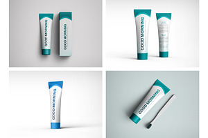 Minimalist Toothpaste Tube Mockup