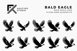 Bald Eagle Icon Vector, a Solid Icon by Akatype Studio