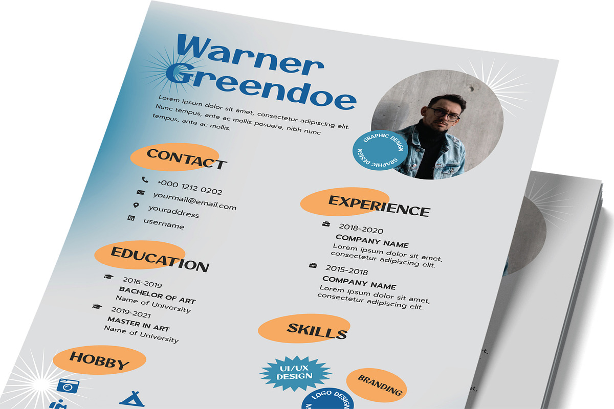 Old Retro Resume Template, a Resume Template by rivatxfz (Photo 2 of 2)