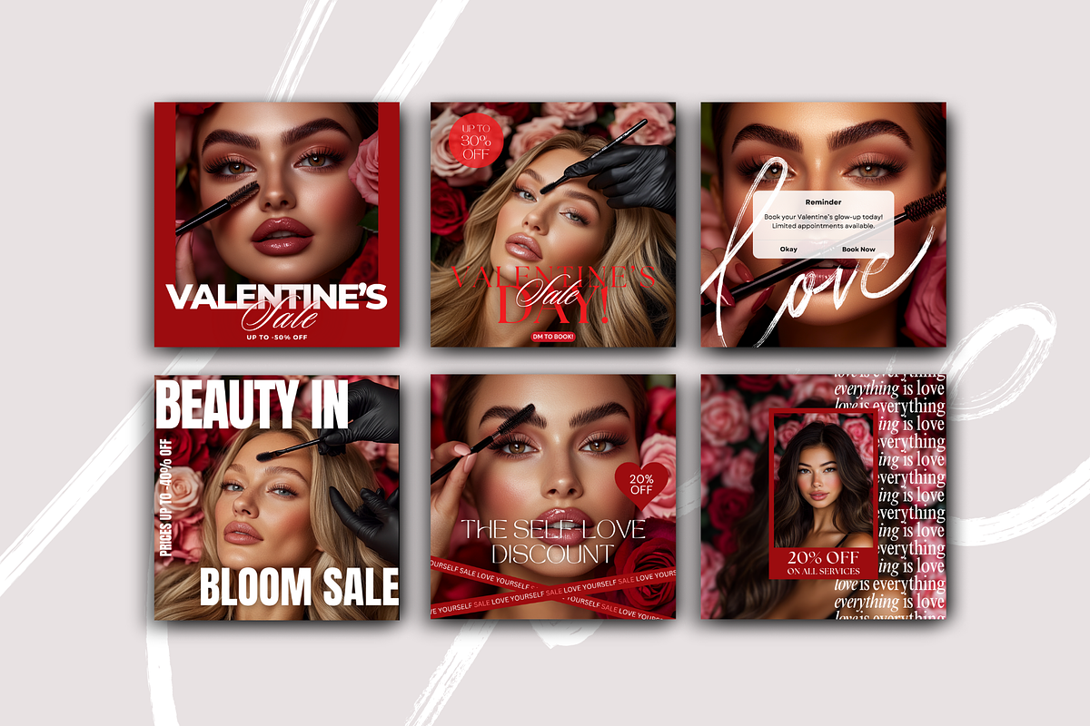 Brows & Lashes Instagram Templates, a Social Media Template by DesignsbyMariaStudio (Photo 3 of 10)