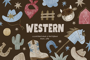 Western Watercolor Nursery Clipart