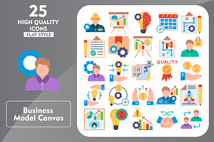 25 Business Model Canvas Flat Icons, an Icon by Pexelpy