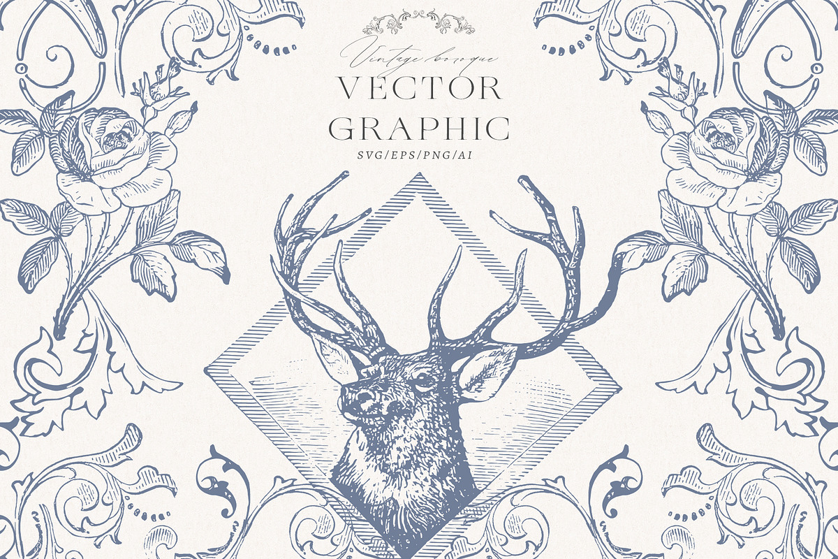 Baroque Vintage Vector Frames Crests, a Decorative Illustration by Veris Studio (Photo 10 of 14)