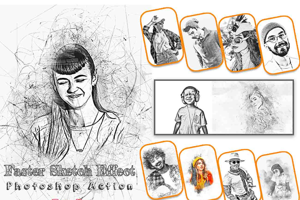Faster Sketch Effect Ps Action, an Action Add-On by Studio Retouch (Photo 1 of 34)