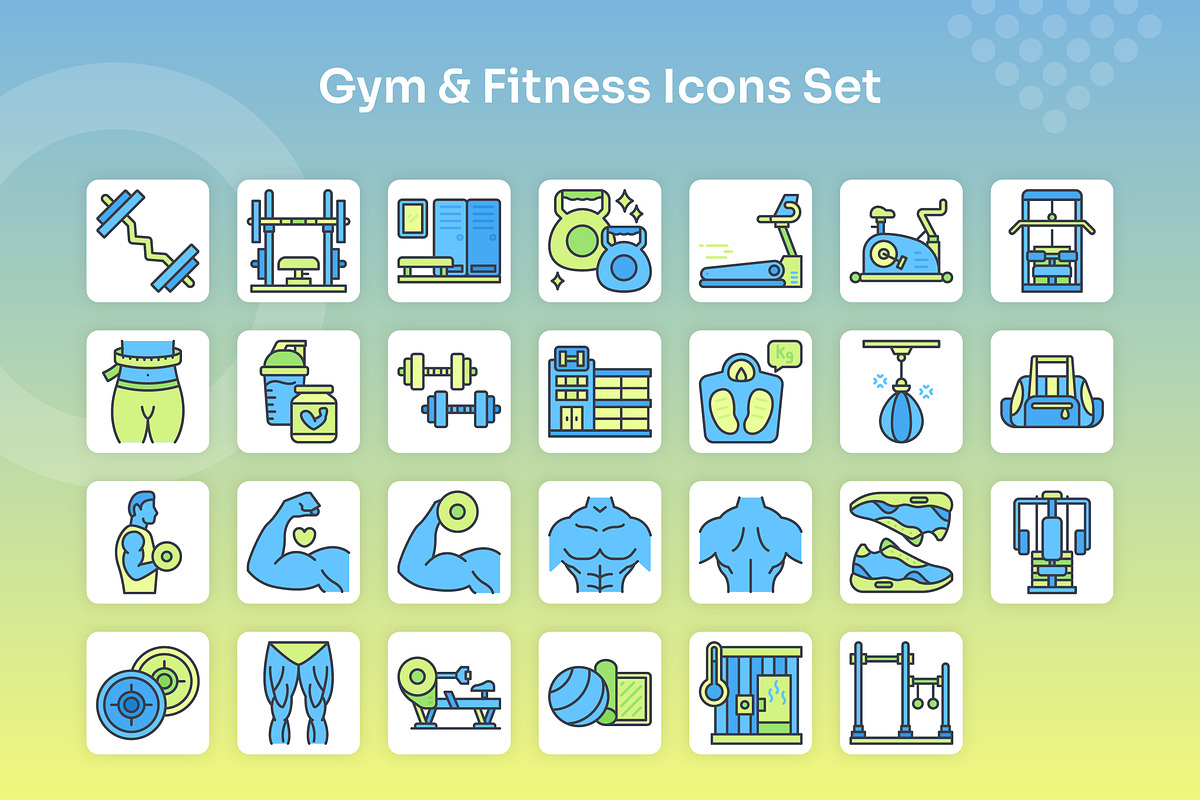 Gym & Fitness Icons Set Filled Line, an Icon by Kmg Design (Photo 2 of 2)