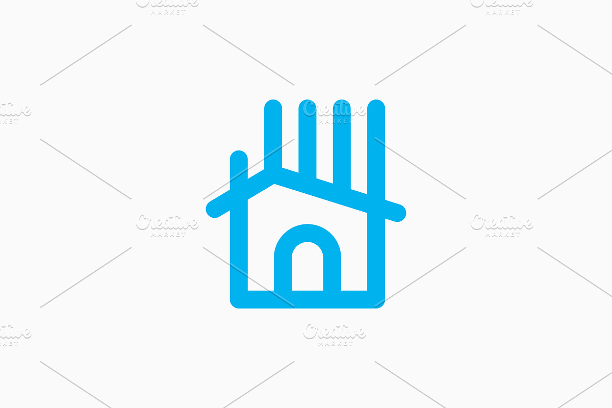 house home hand care high five logo, a Branding & Logo Template by VASTARD STUDIO