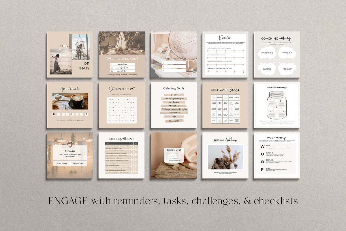 Life Coach Instagram Canva Templates, a Design Template by Miri Campbell (Photo 7 of 18)