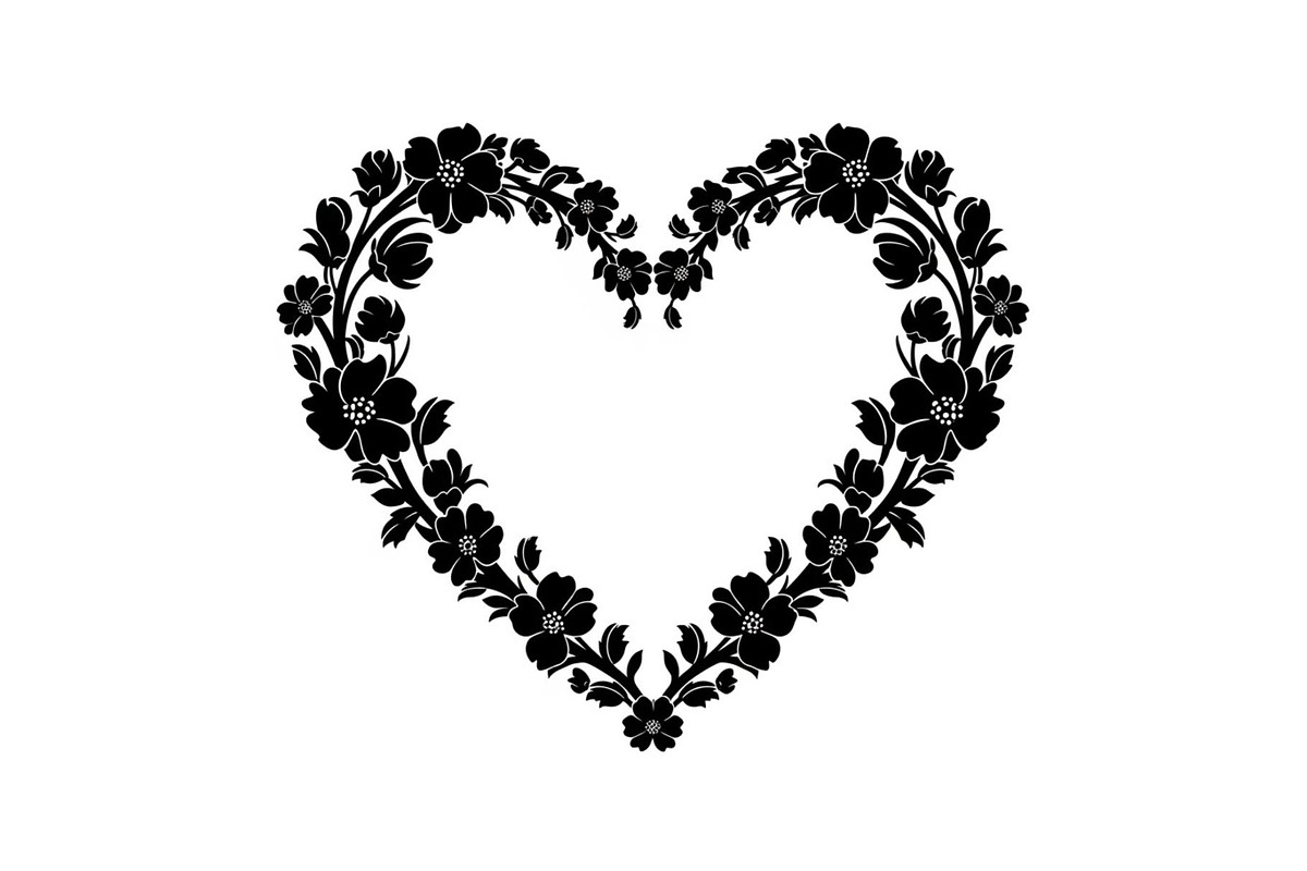 Floral Heart Frame Silhouette Pack, an Illustration by Artivon (Photo 16 of 49)