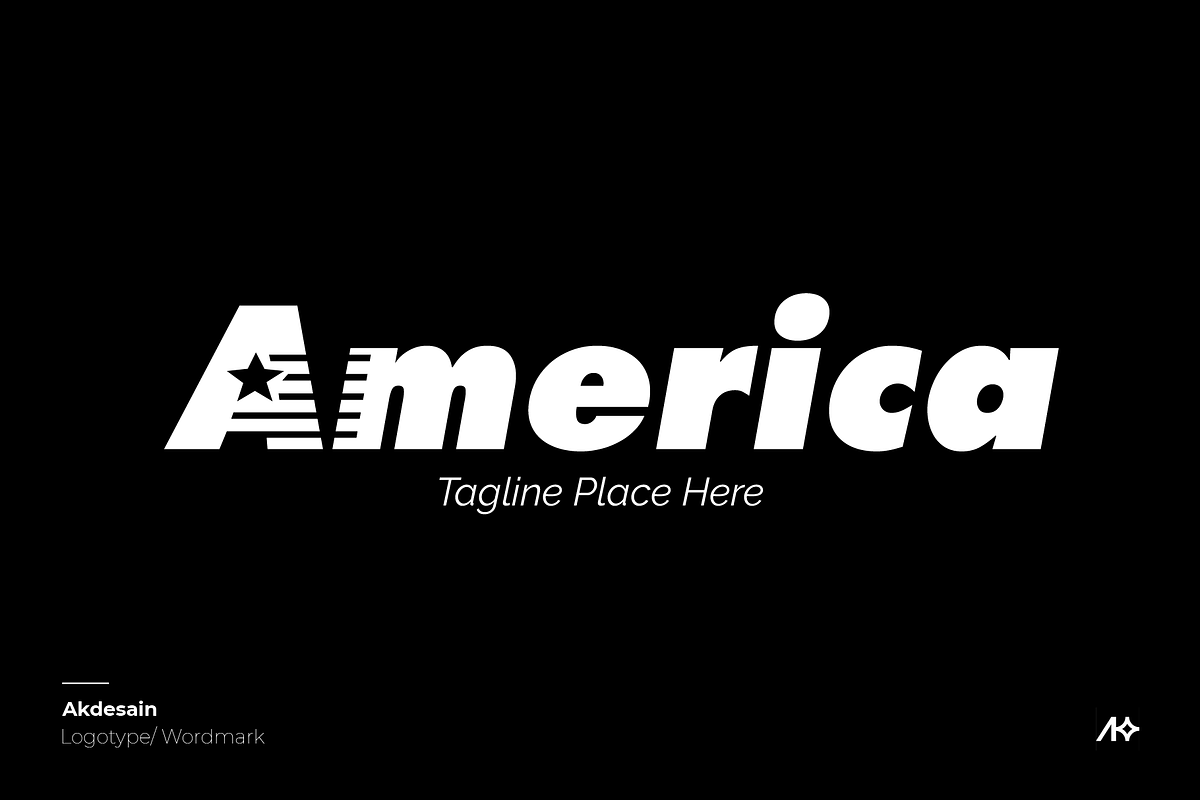America Wordmark Logo, a Branding & Logo Template by Akdesain