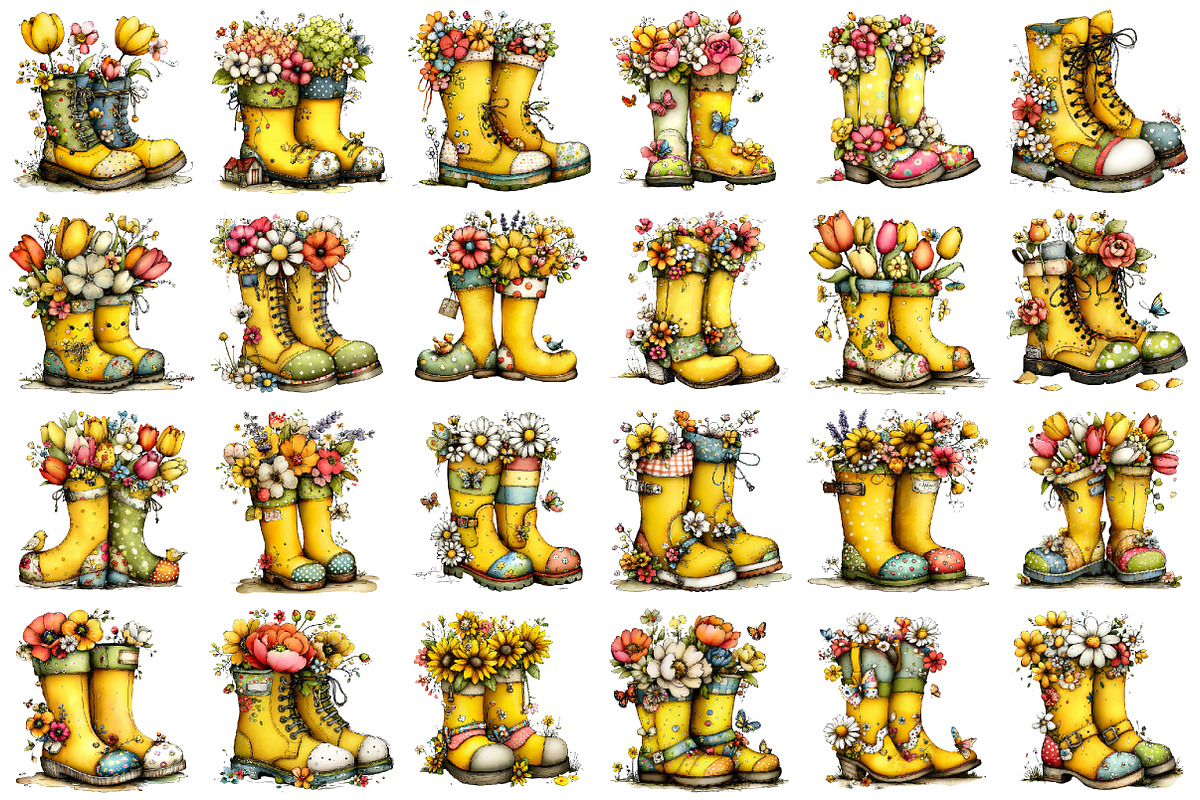 Boots with Spring Flowers Sublimatio, an Illustration by designcity5 (Photo 2 of 5)