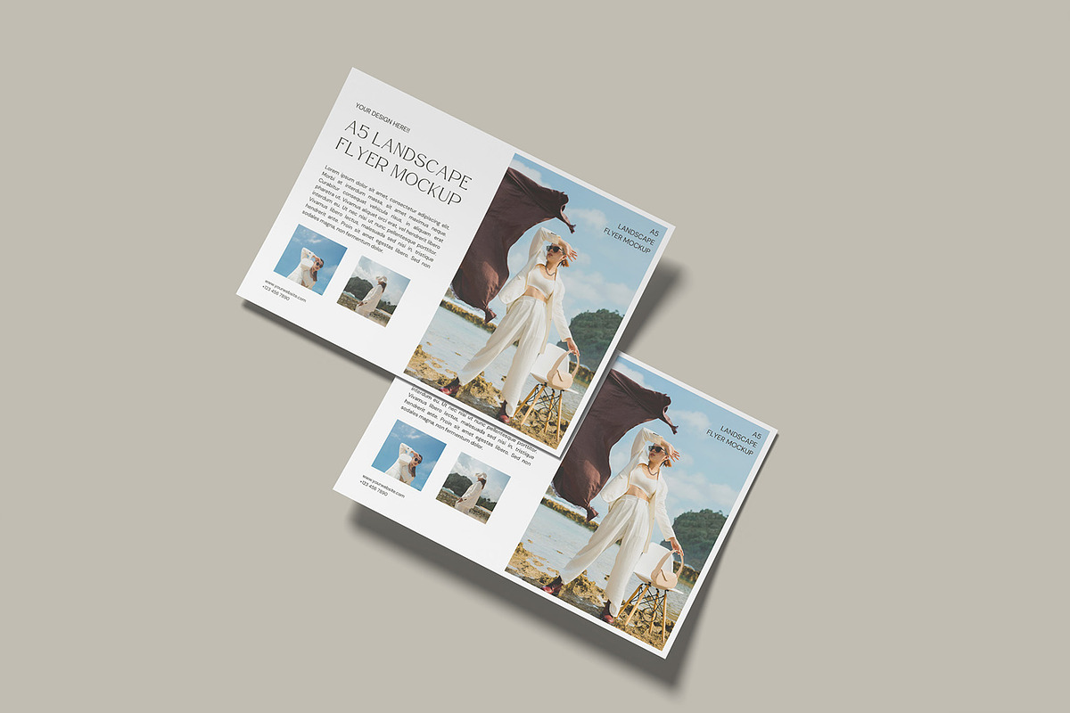 A5 Landscape Flyer Mockup, a Product Mockup by ZifaraDesign (Photo 6 of 7)