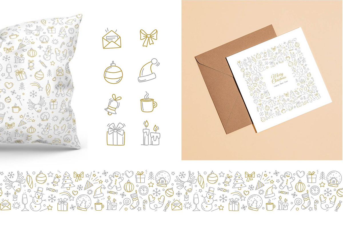 Festive Christmas Seamless Pattern, a Pattern Graphic by VasilkovS (Photo 2 of 7)