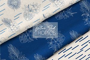 Blue Ink Tropics Graphic Set