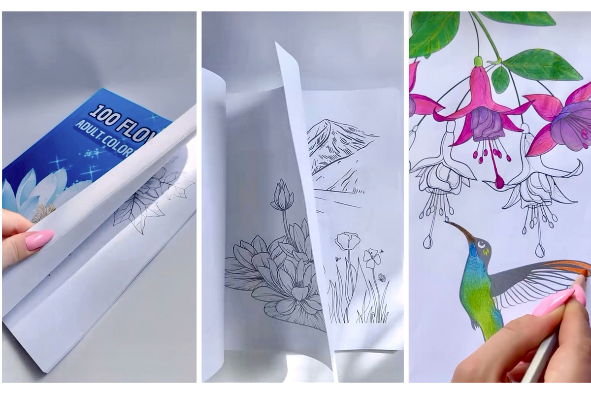 100 Flowers Coloring Book, a Decorative Illustration by MarisoArt (Photo 9 of 9)