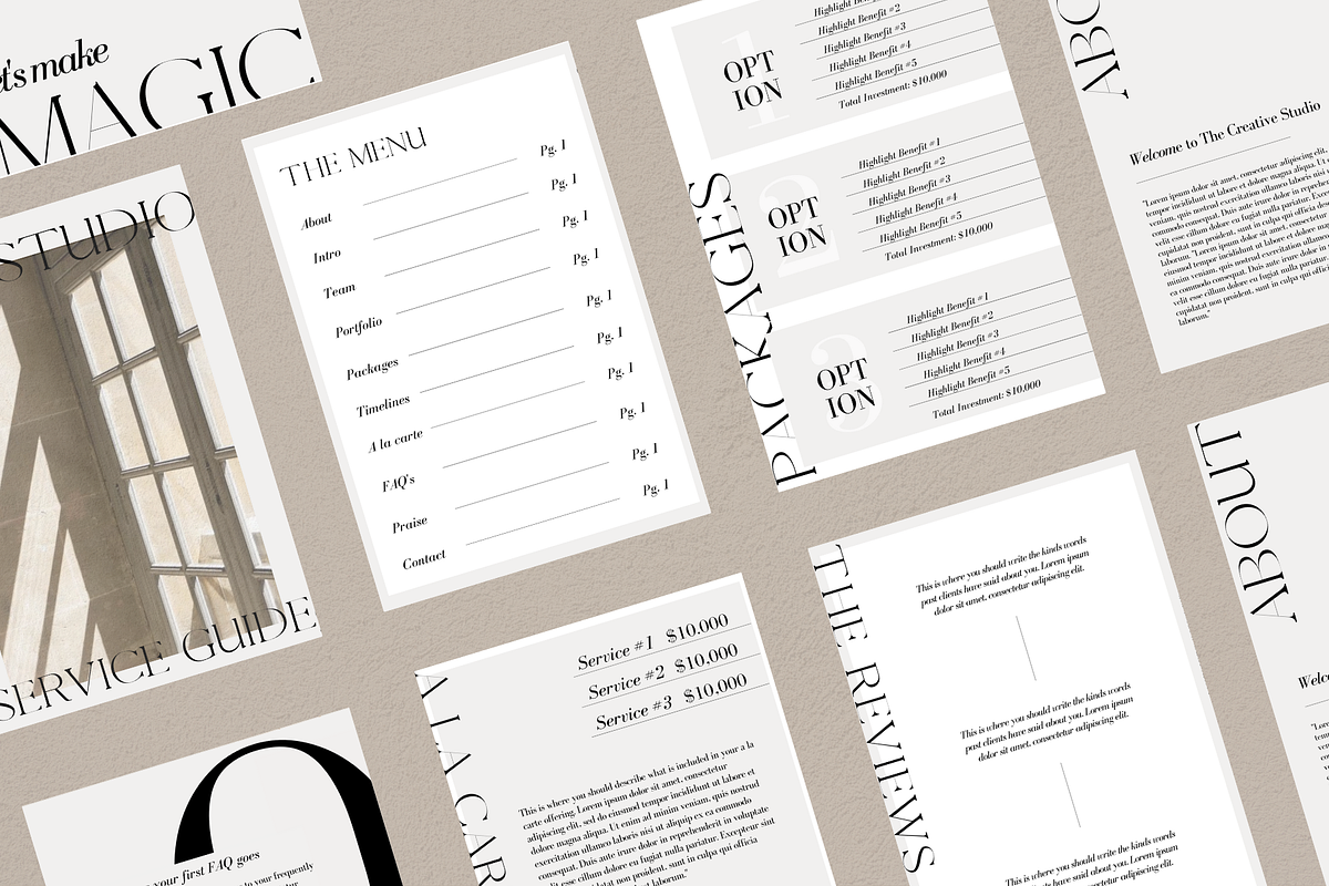Canva Price & Service Guide Template, a Branding & Logo Template by Le Maison Bohem (Photo 1 of 6)