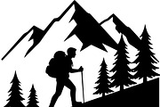 Hiking Silhouette Bundle, an Illustration by balal (Thumbnail 2 of 20)