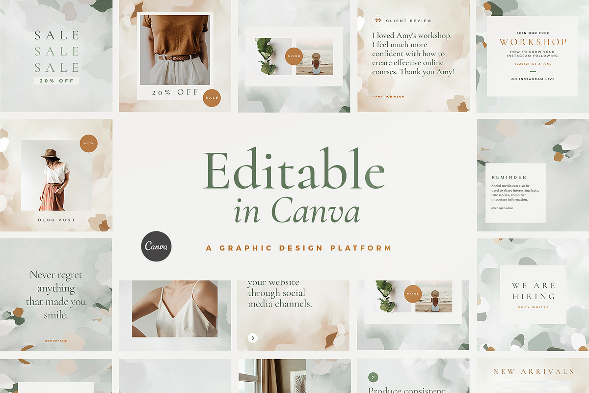 Canva Instagram Templates, a Social Media Template by Basia Stryjecka (Photo 2 of 13)