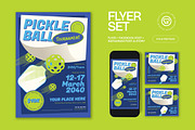 Blue Pickleball Tournament Flyer Set, a Flyer Template by graphicook (Thumbnail 1 of 3)