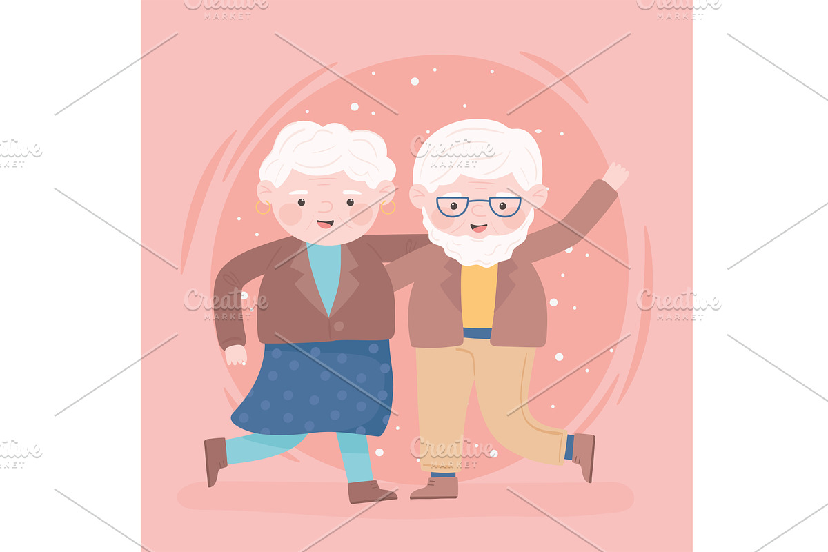 happy old couple, a Person Illustration by studiogstock