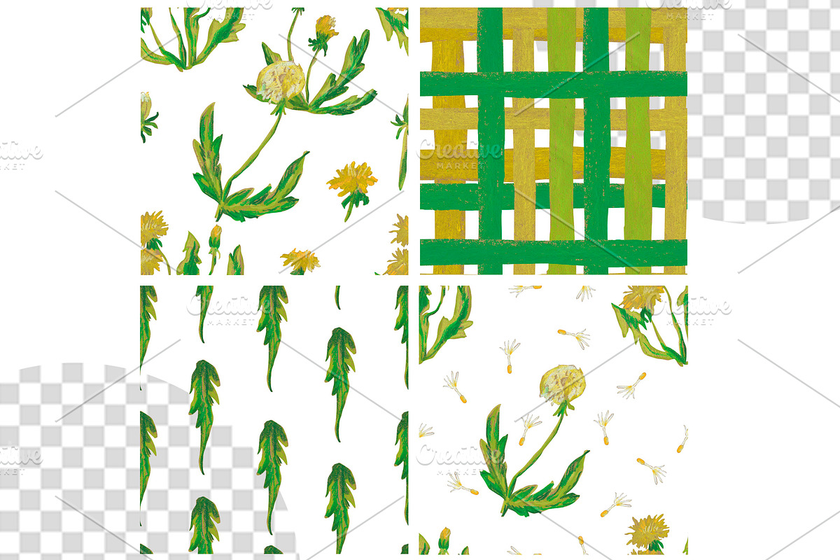 Kids Crayon Dandelion Seamless, a Pattern Graphic by Lucyinyourheart (Photo 4 of 10)