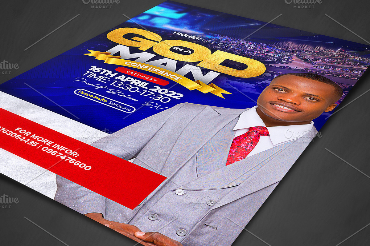 God in a Man Church Flyer Template, a Social Media Template by church flyer templates (Photo 3 of 8)