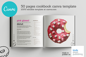 Square Donuts Recipes Canva Template