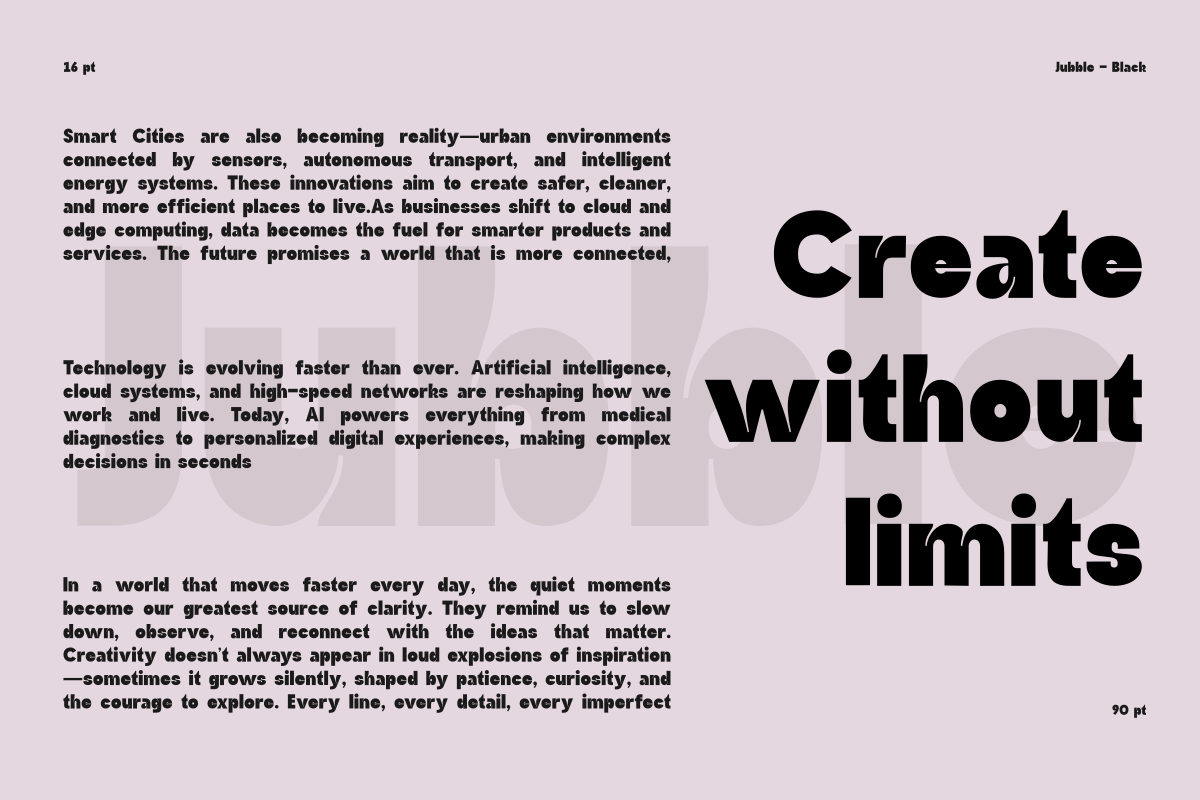 Jubble, a Font by Zafiratype (Photo 4 of 8)