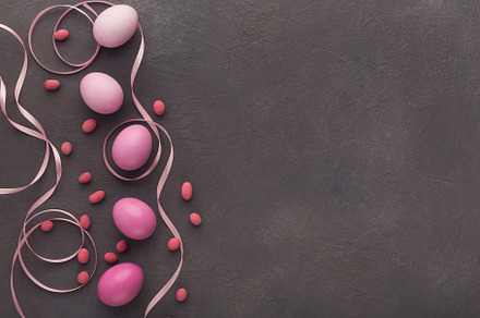 Easter background colored eggs and stock photo containing abstract and animal, a Holiday Photo by Prostock-Studio