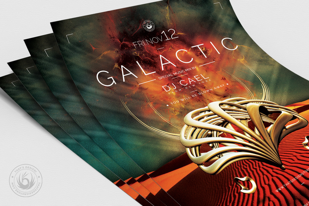 Galactic Sound Flyer Template V1, a Flyer Template by ThatsDesignArt (Photo 5 of 7)