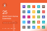 25 Work From Home Essentials Icons, an Icon by IconBunny (Thumbnail 1 of 2)