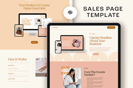 Sales Page Template Squarespace 7.1, a Landing Page Template by Kseniia_Design