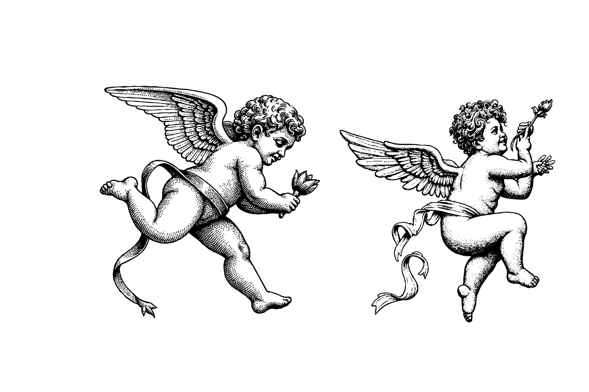 21 Cherub Illustrations - vector, a Decorative Illustration by Gonez Studio (Photo 5 of 13)