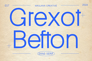 Grexot Befton Sans Serif Display Fon, a Sans Serif Font by Maulana Creative