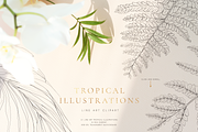Tropical paradise. Line art set, an Illustration by Pamyatka Shop (Thumbnail 9 of 13)