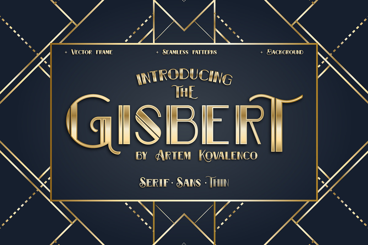 GISBERT font + vector background