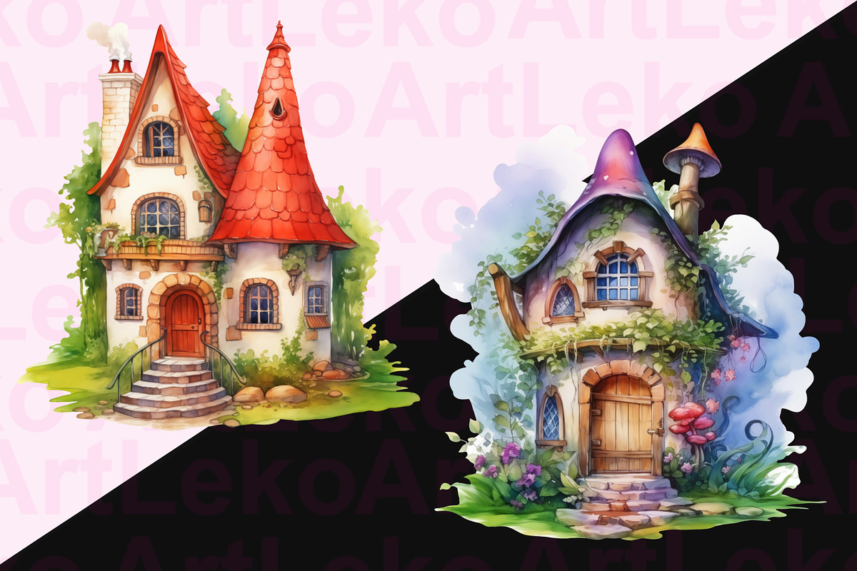 The Good Witch’s House Clipart, a Seasonal Illustration by LekoArt (Photo 6 of 10)