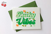 Lucky Vibes Shamrock St Patricks SVG, a Graphic by Cherry.designs (Thumbnail 3 of 4)
