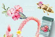 Tropical Watercolor Flowers Bundle, an Illustration by Watercolor Nomads (Thumbnail 4 of 13)