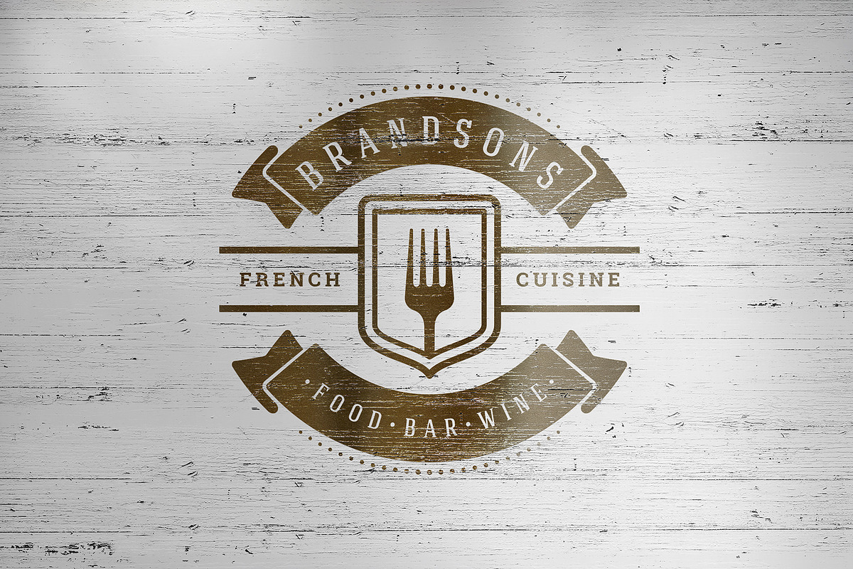 36 Restaurant Logos and Badges, a Branding & Logo Template by Vasya Kobelev (Photo 15 of 16)