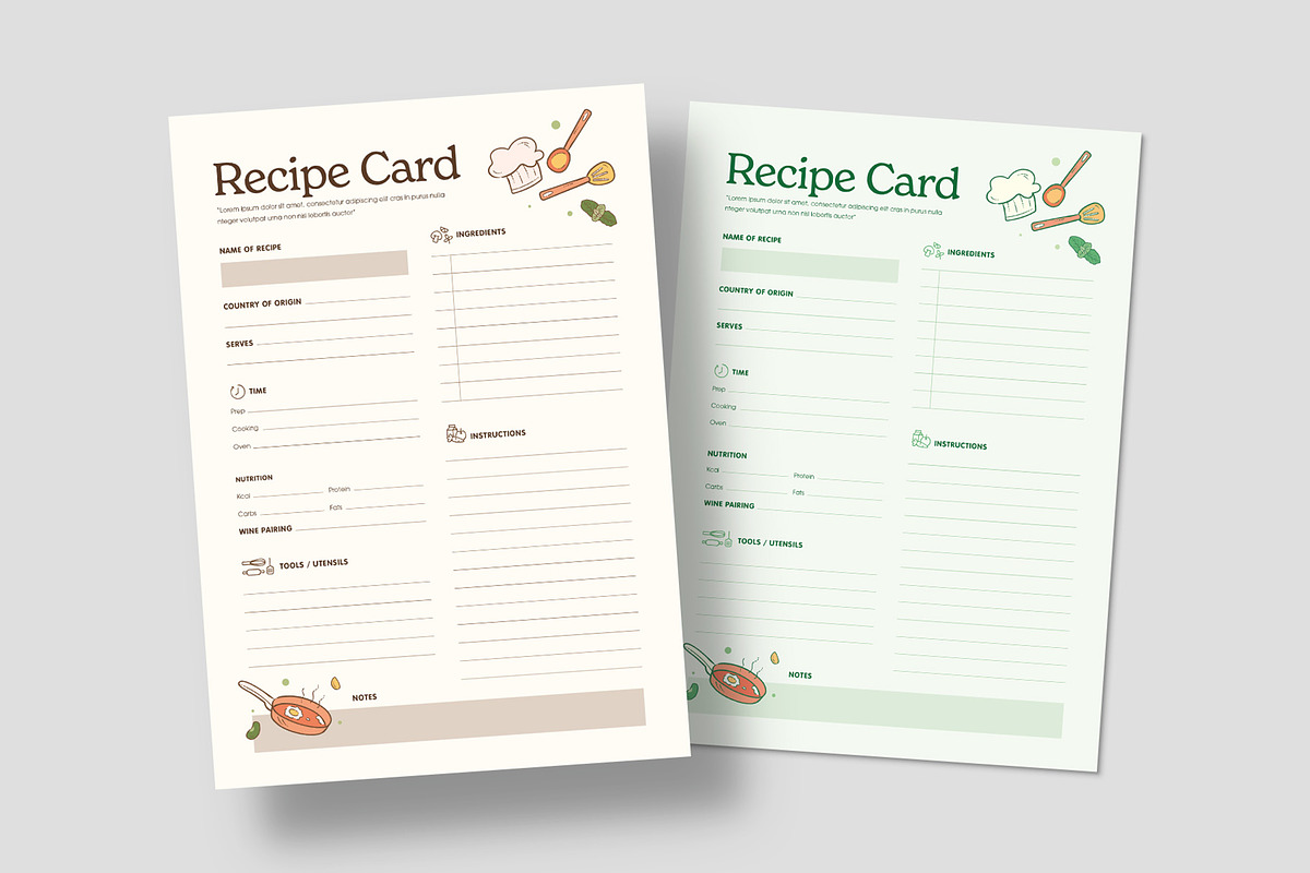 Recipe Card Template, a Card Template by BrandPacks (Photo 2 of 5)