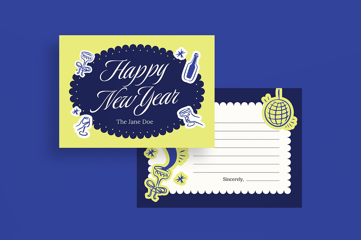 New Year Greeting Card, a Card Template by graphicook (Photo 2 of 3)