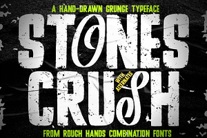 Stones Crush - Handrawn Grunge Font, a Sans Serif Font by NuType